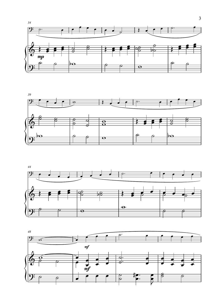 Danny Boy for Solo Cello and Piano Piano scores gallery preview page 3