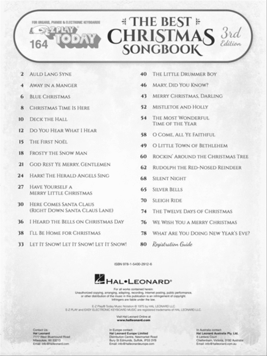 The Best Christmas Songbook – 3rd Edition Electronic Keyboard scores gallery preview page 2