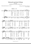 Sehnsucht nach dem Frühlinge, easy duet for equal voices, E major