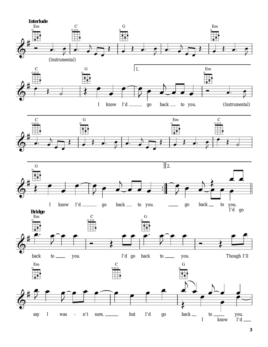 Back To You Back To You Ukulele scores gallery preview page 3