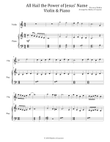 All Hail the Power of Jesus Name (Easy Piano & Violin)