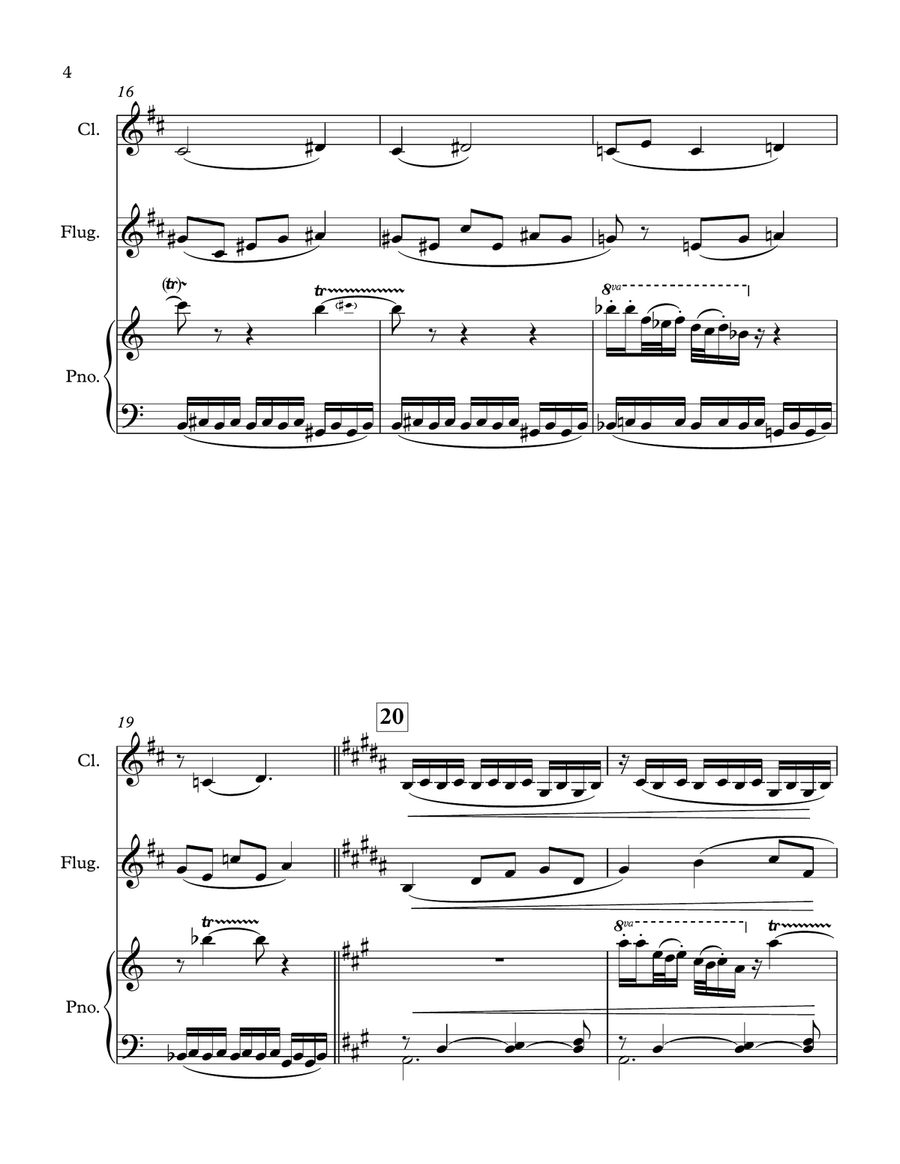 Fantasy on Naval Hymns for Clarinet, Flugel Horn, and Piano Clarinet scores gallery preview page 4