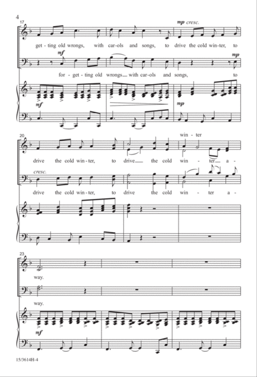 To Drive the Cold Winter Away 4-Part scores gallery preview page 4