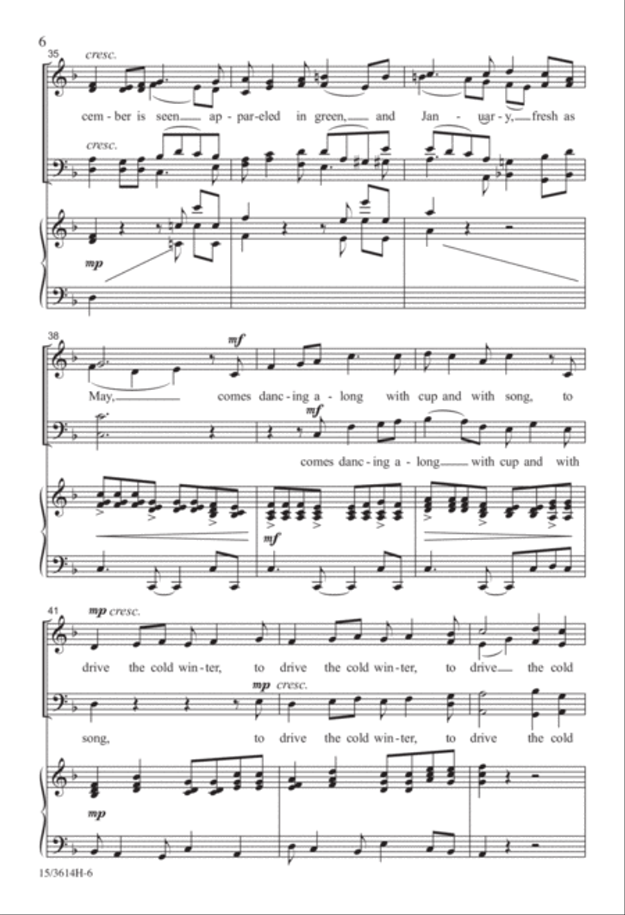 To Drive the Cold Winter Away 4-Part scores gallery preview page 6