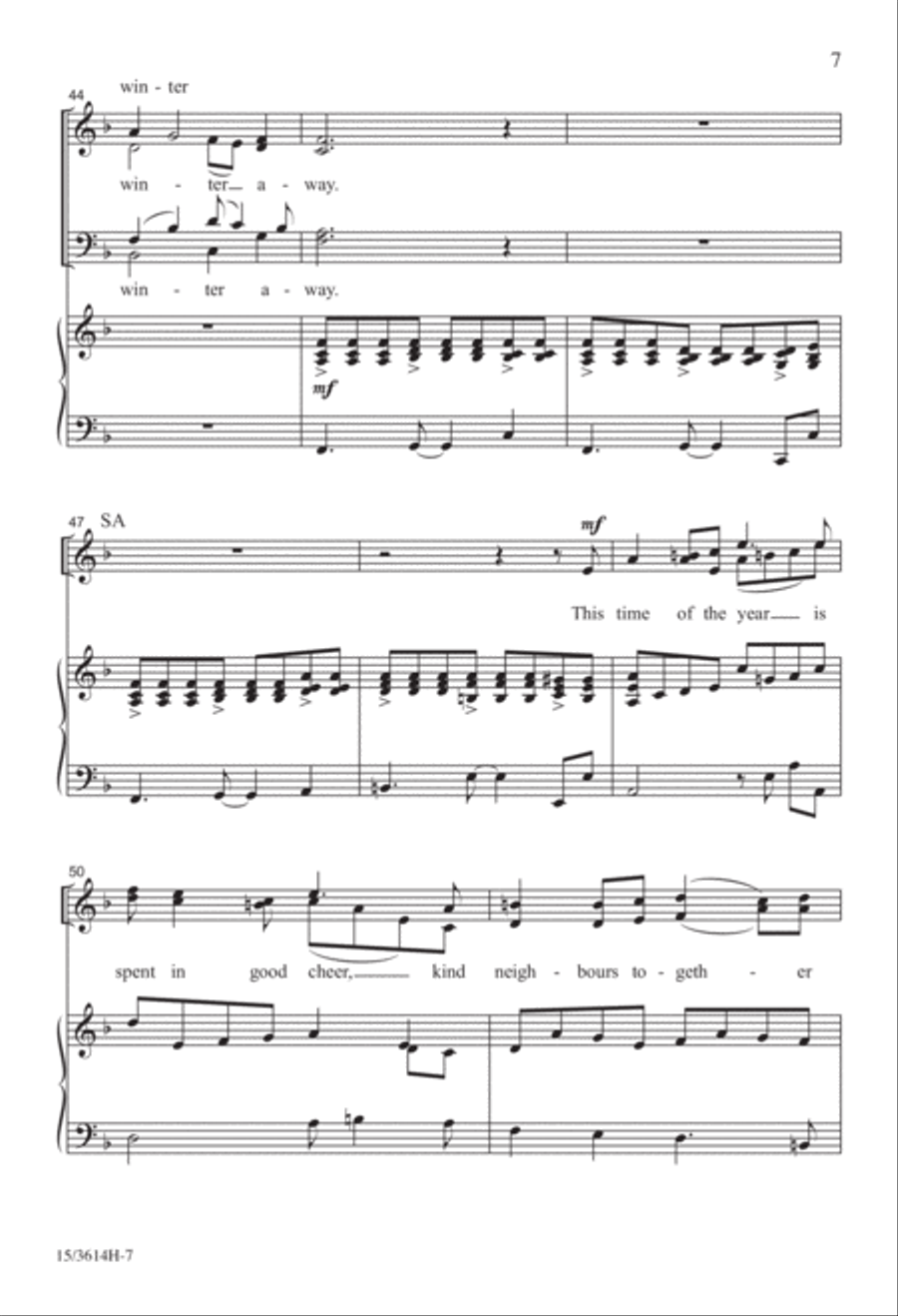 To Drive the Cold Winter Away 4-Part scores gallery preview page 7