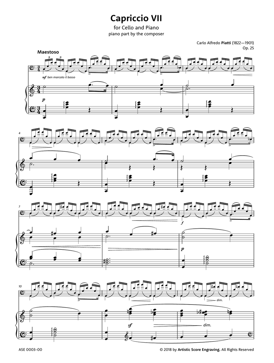 PIATTI, Carlo Alfredo - Capriccio op. 25 no. 7 for cello and piano Piano scores gallery preview page 6