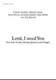 Lord, I Need You