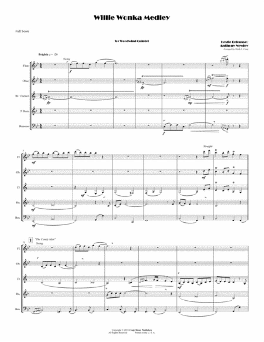 The Candy Man Woodwind Quintet scores gallery preview page 1