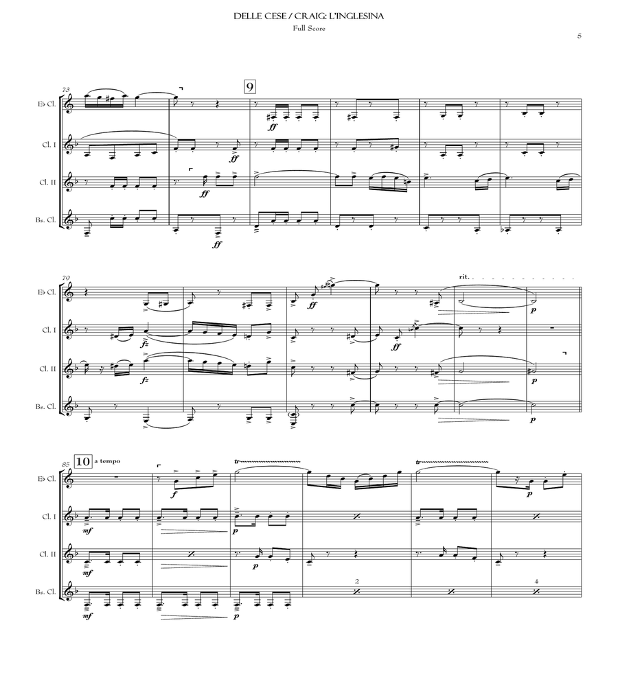 L'Inglesina (Little English Girl) (CQ) Clarinet Quartet scores gallery preview page 6