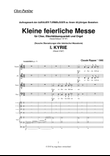 Small solemn mass for choir brass quartet and organ