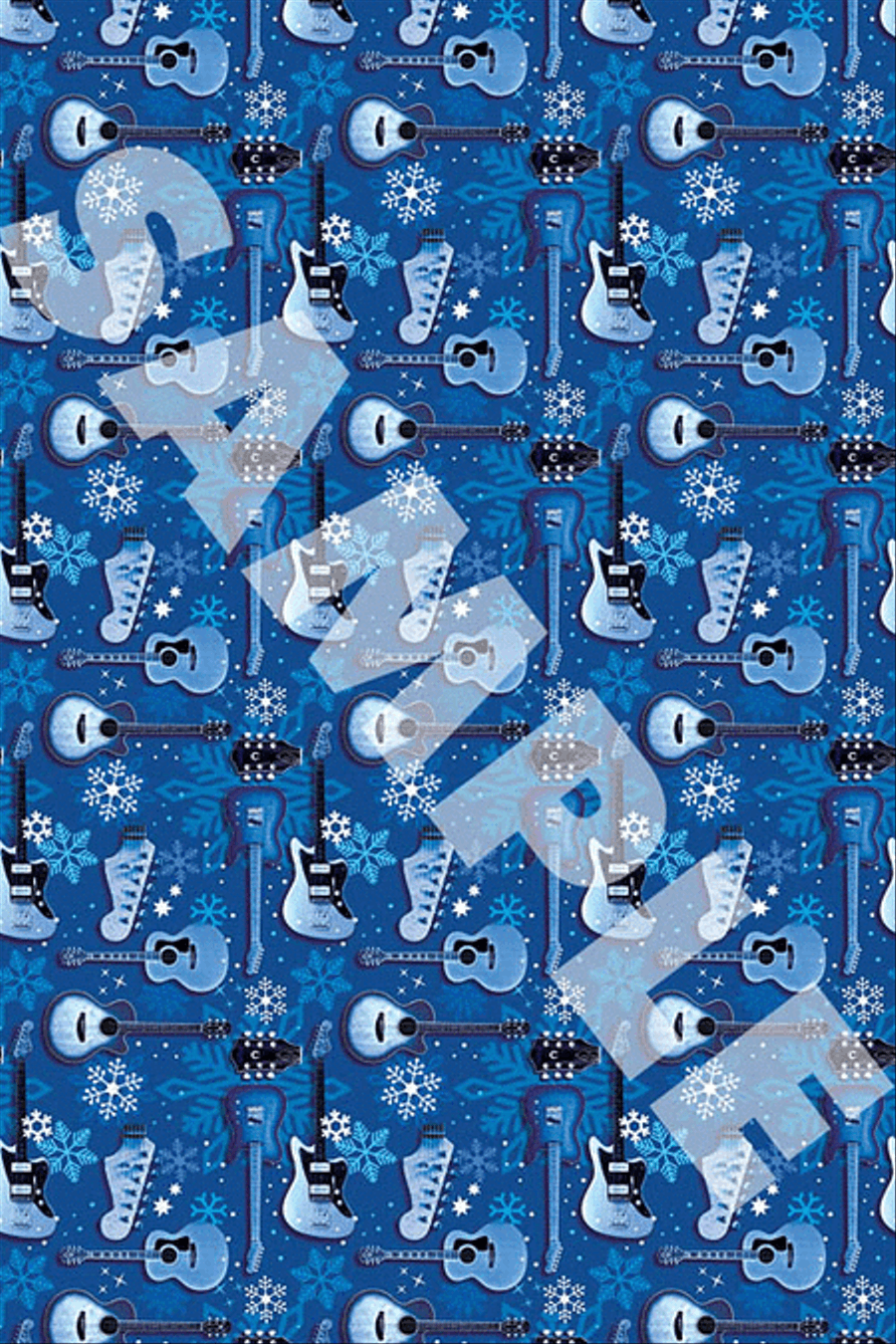 Hal Leonard Wrapping Paper – Blue Guitars & Snowflakes Theme School and Community scores gallery preview page 2