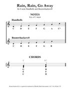 Rain, Rain, Go Away (for 8-note Bells and Boomwhackers with Black and White Notes) Handbell Choir scores gallery preview page 3