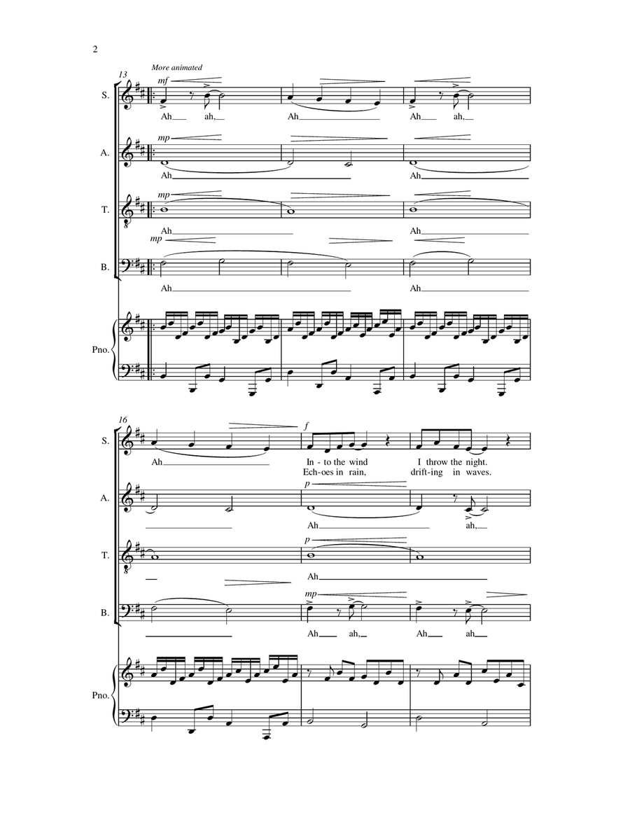 Echoes In Rain Echoes In Rain 4-Part scores gallery preview page 2
