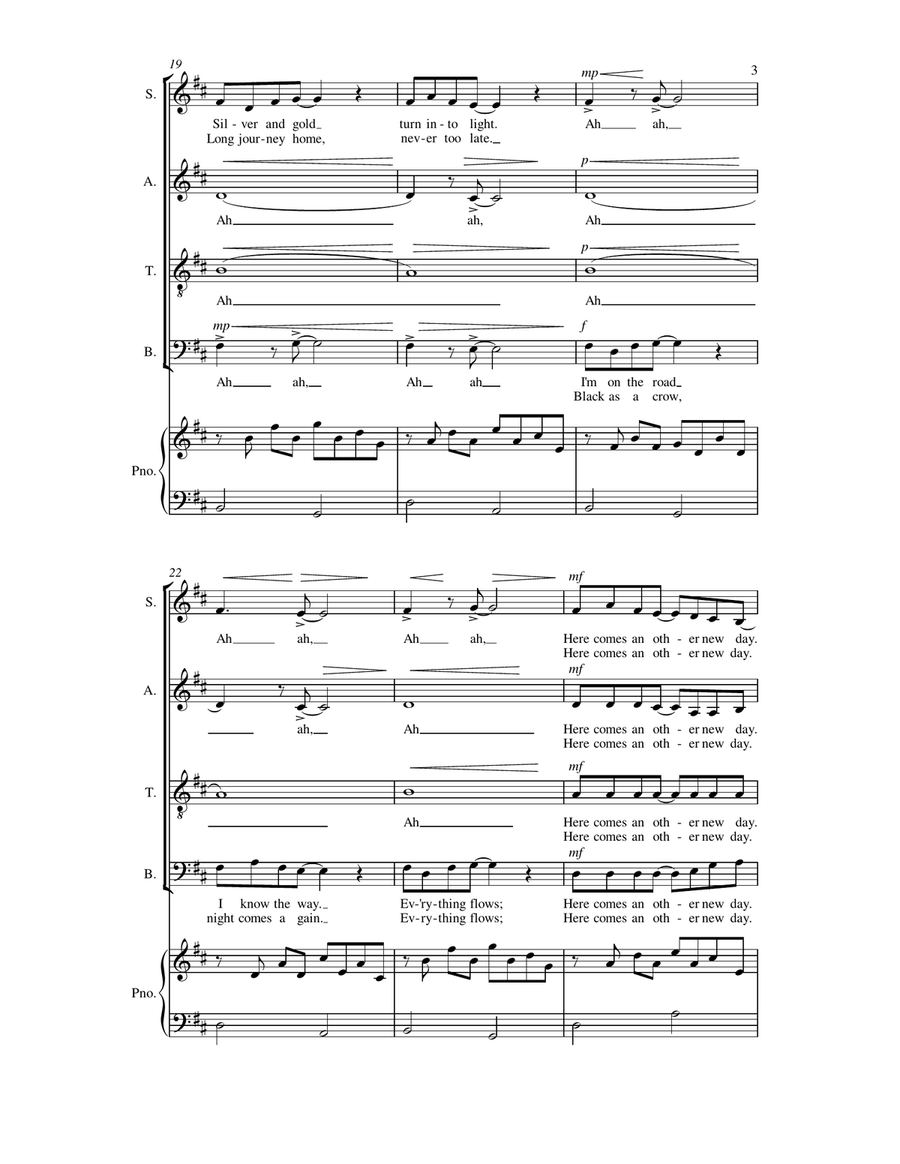 Echoes In Rain Echoes In Rain 4-Part scores gallery preview page 3