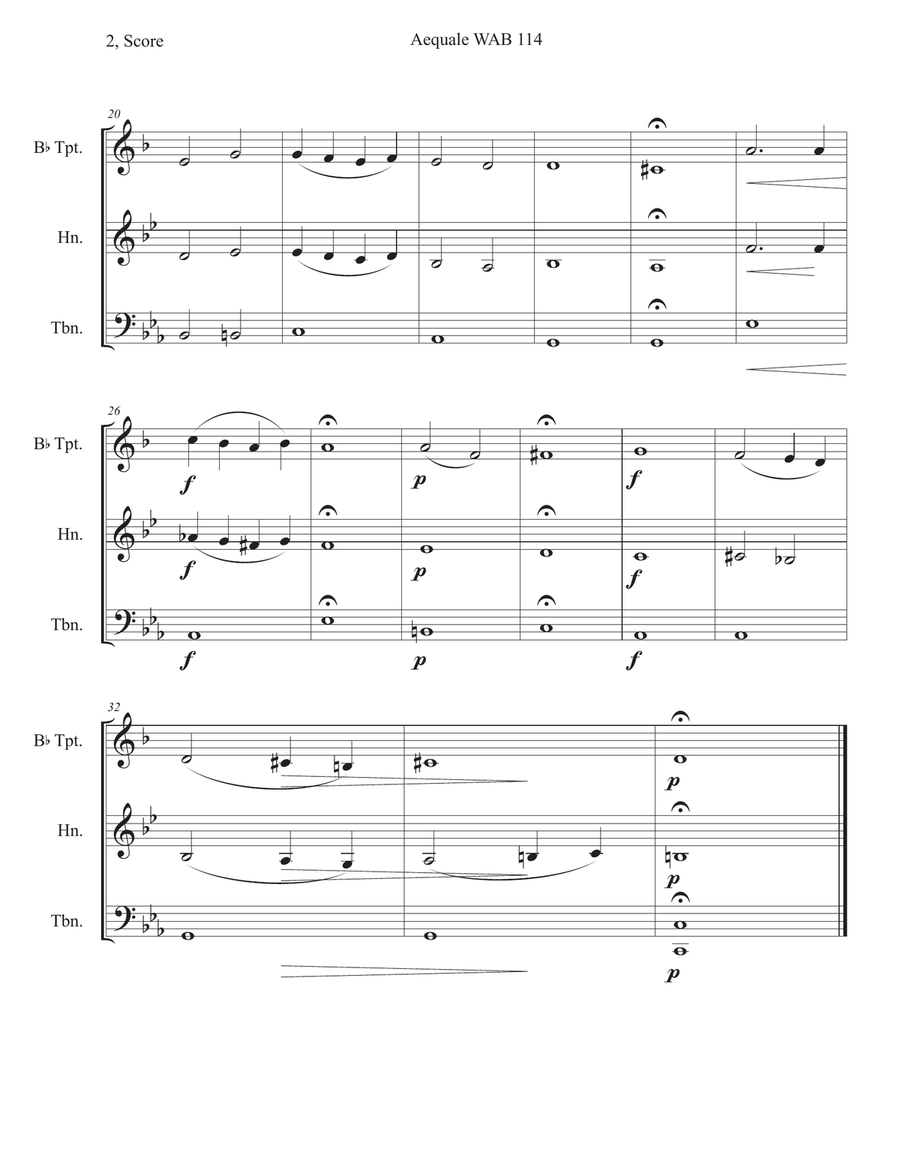 Two Aequale for Brass Trio Brass Trio scores gallery preview page 2