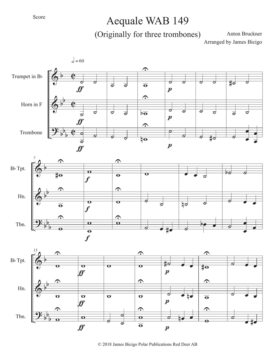 Two Aequale for Brass Trio Brass Trio scores gallery preview page 3