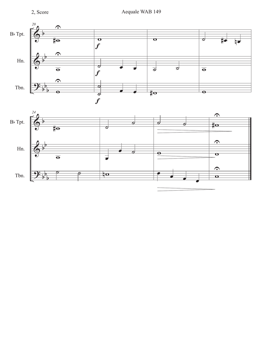 Two Aequale for Brass Trio Brass Trio scores gallery preview page 4