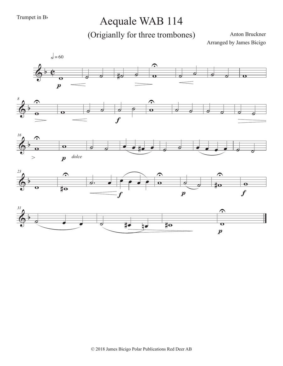 Two Aequale for Brass Trio Brass Trio scores gallery preview page 5