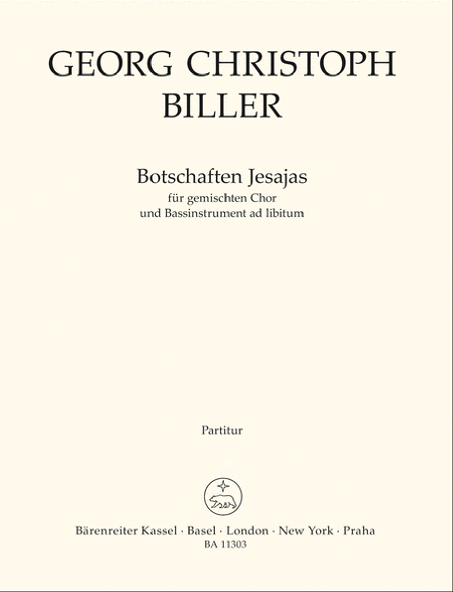 Botschaften Jesajas for Mixed Choir and Bass Instrument ad libitum SSAATTBB scores gallery preview page 1