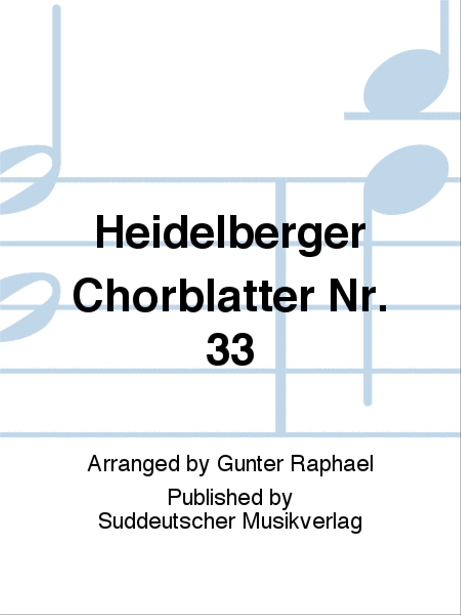 Heidelberger Chorblätter no. 33 4-Part scores gallery preview page 1