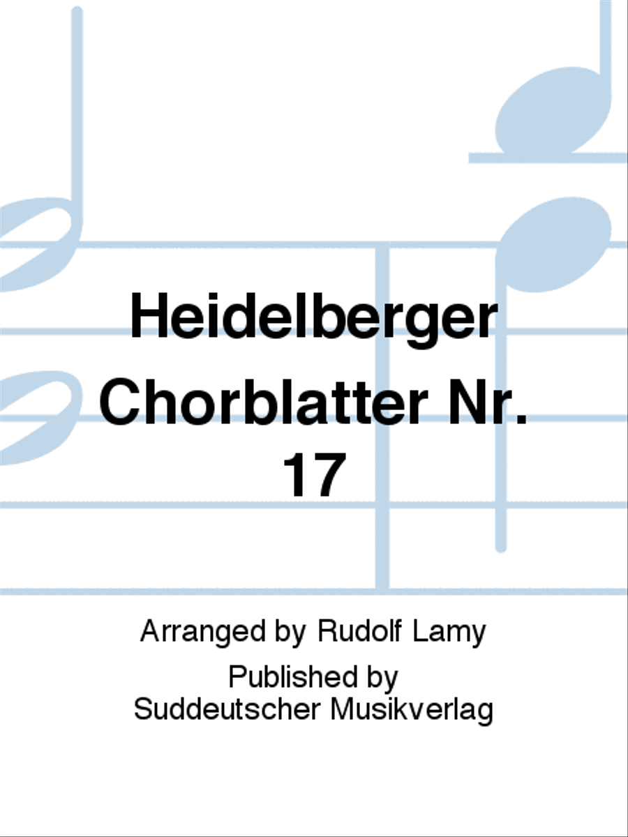 Heidelberger Chorblätter no. 17 4-Part scores gallery preview page 1