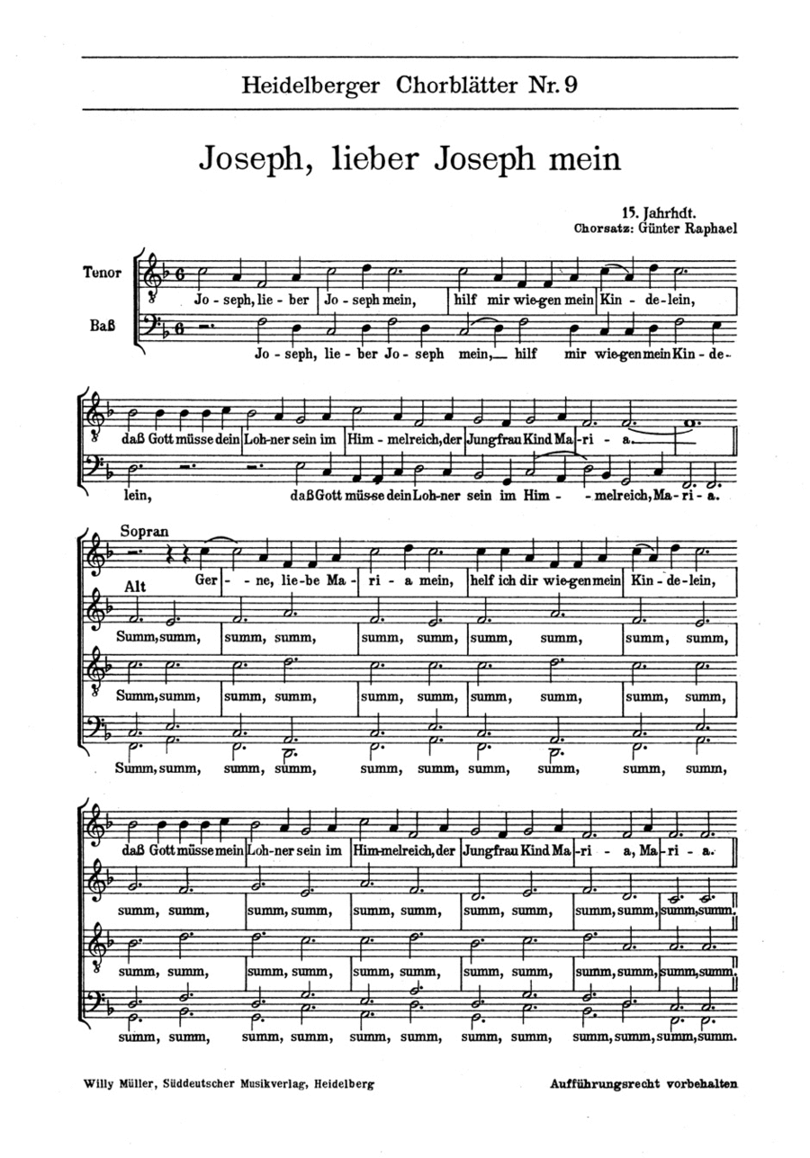 Heidelberger Chorblätter no. 9 4-Part scores gallery preview page 1