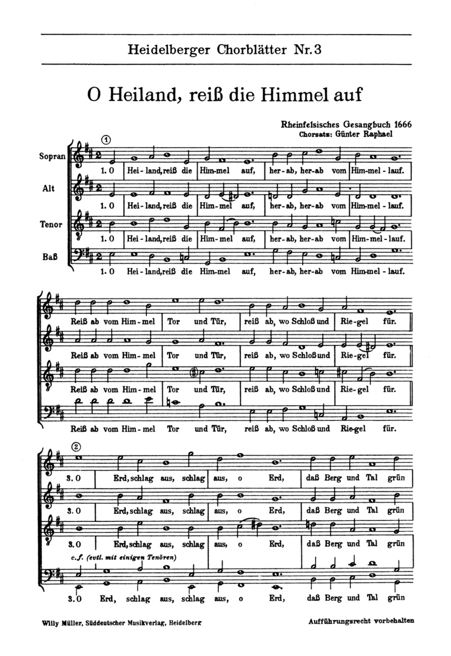 Heidelberger Chorblätter no. 3 4-Part scores gallery preview page 1