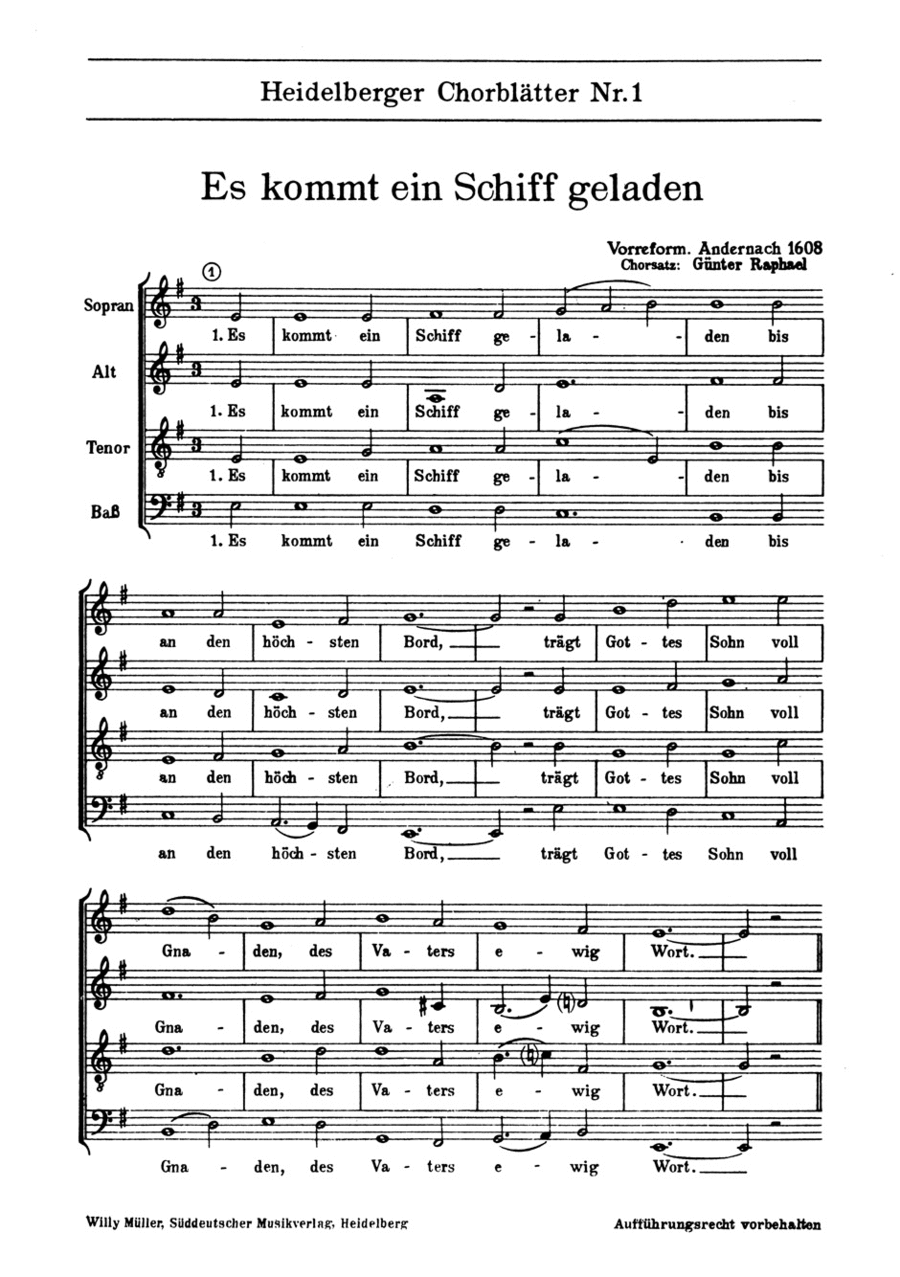 Heidelberger Chorblätter no. 1 4-Part scores gallery preview page 1