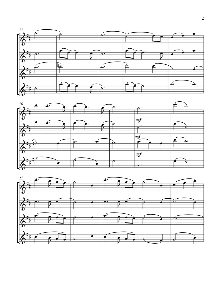 Moon River Flute Quartet scores gallery preview page 3