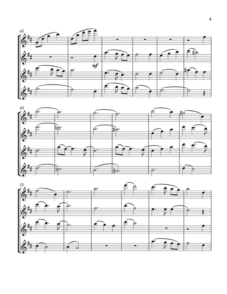 Moon River Flute Quartet scores gallery preview page 5