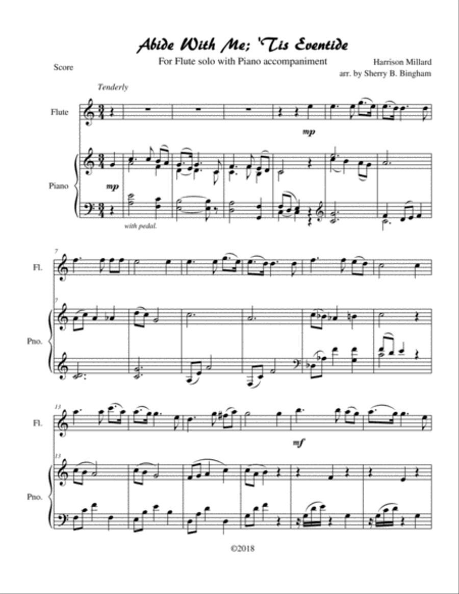 Abide With Me; 'Tis Eventide Flute Solo scores gallery preview page 1