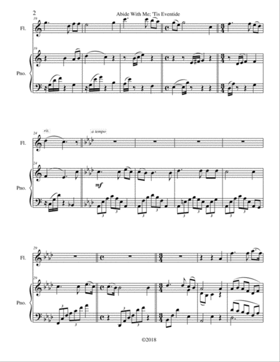 Abide With Me; 'Tis Eventide Flute Solo scores gallery preview page 2