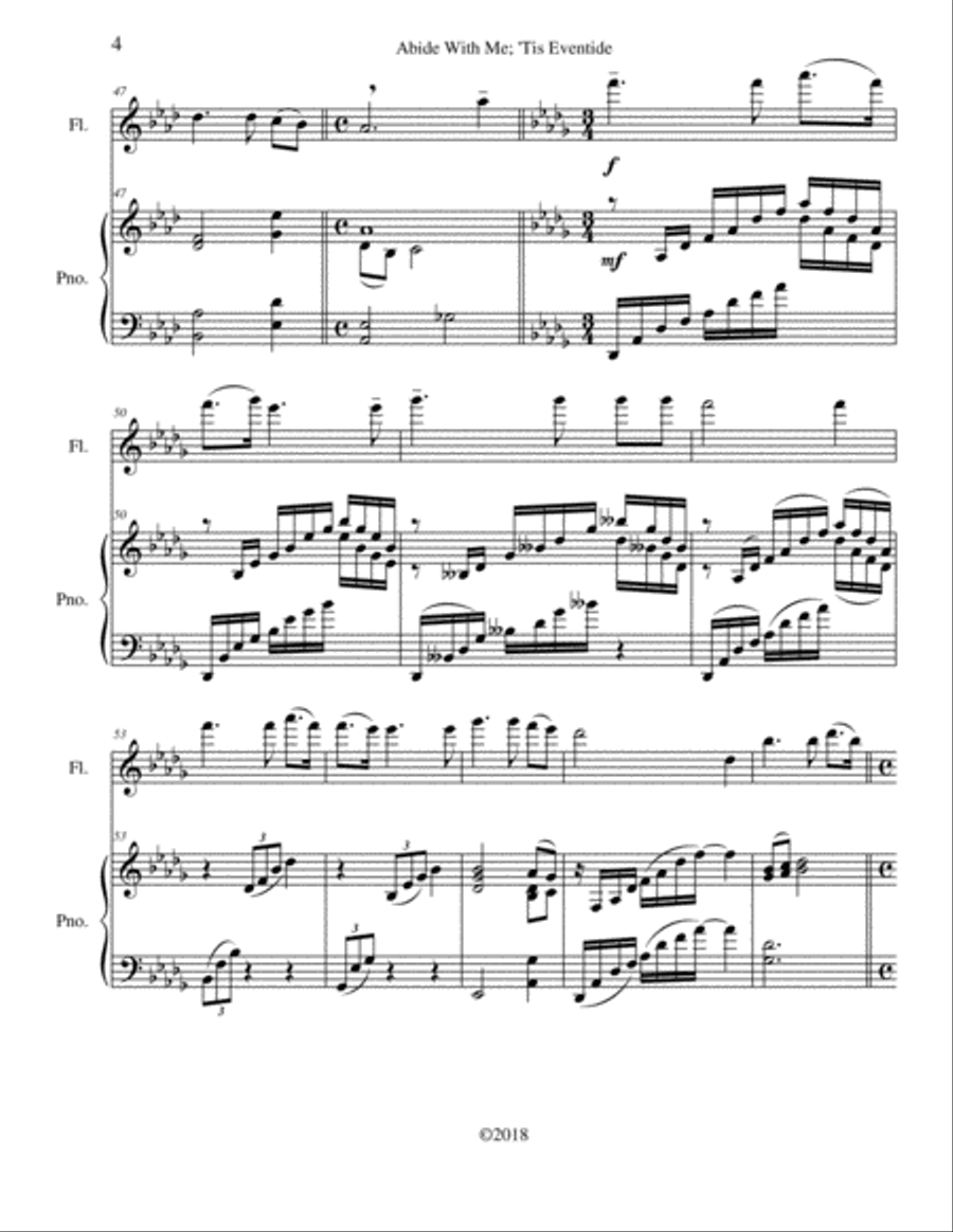 Abide With Me; 'Tis Eventide Flute Solo scores gallery preview page 4