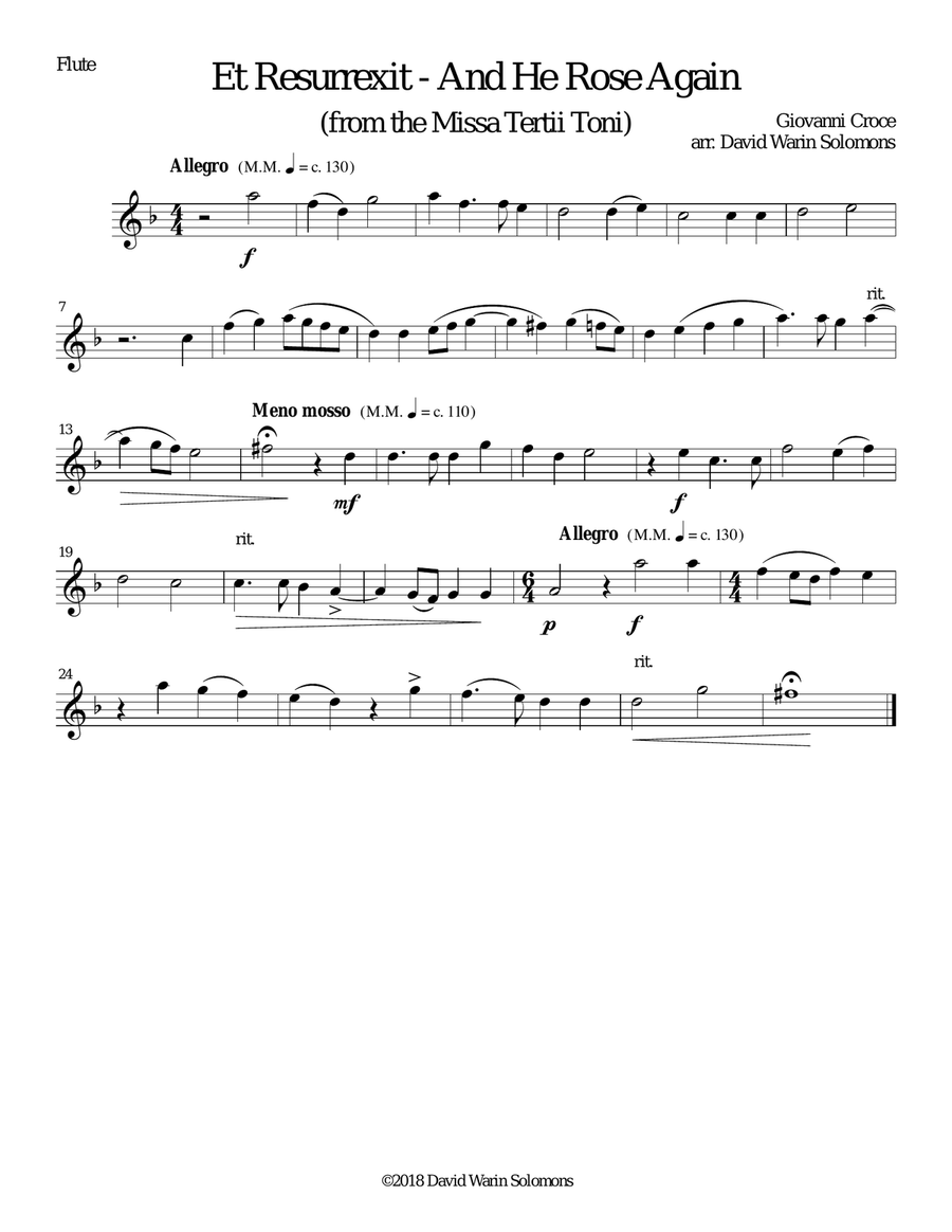Et Resurrexit (and He rose again) for wind trio (flute, oboe, bassoon) Woodwind Trio scores gallery preview page 3