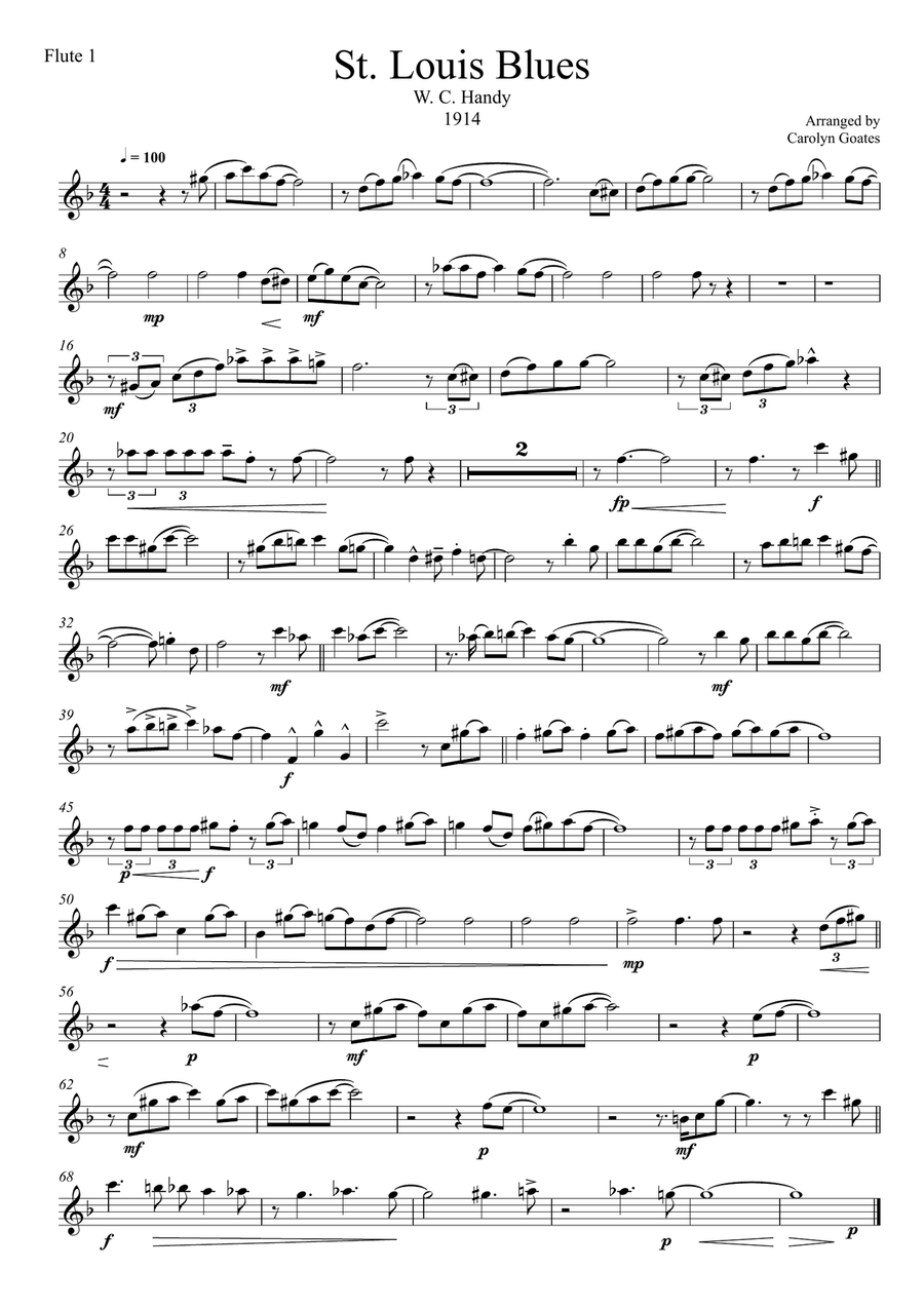 St. Louis Blues (Handy) for Flute Choir St. Louis Blues (Handy) for Flute Choir Flute Choir scores gallery preview page 5