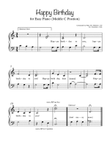 Happy Birthday (Easy Piano--Middle C Position)