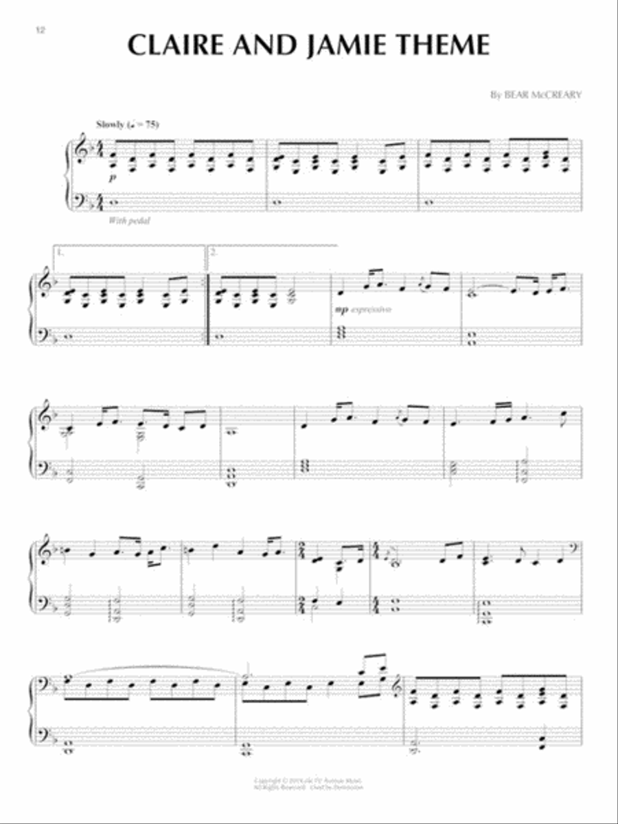 Outlander: The Series Outlander: The Series Piano Solo scores gallery preview page 5