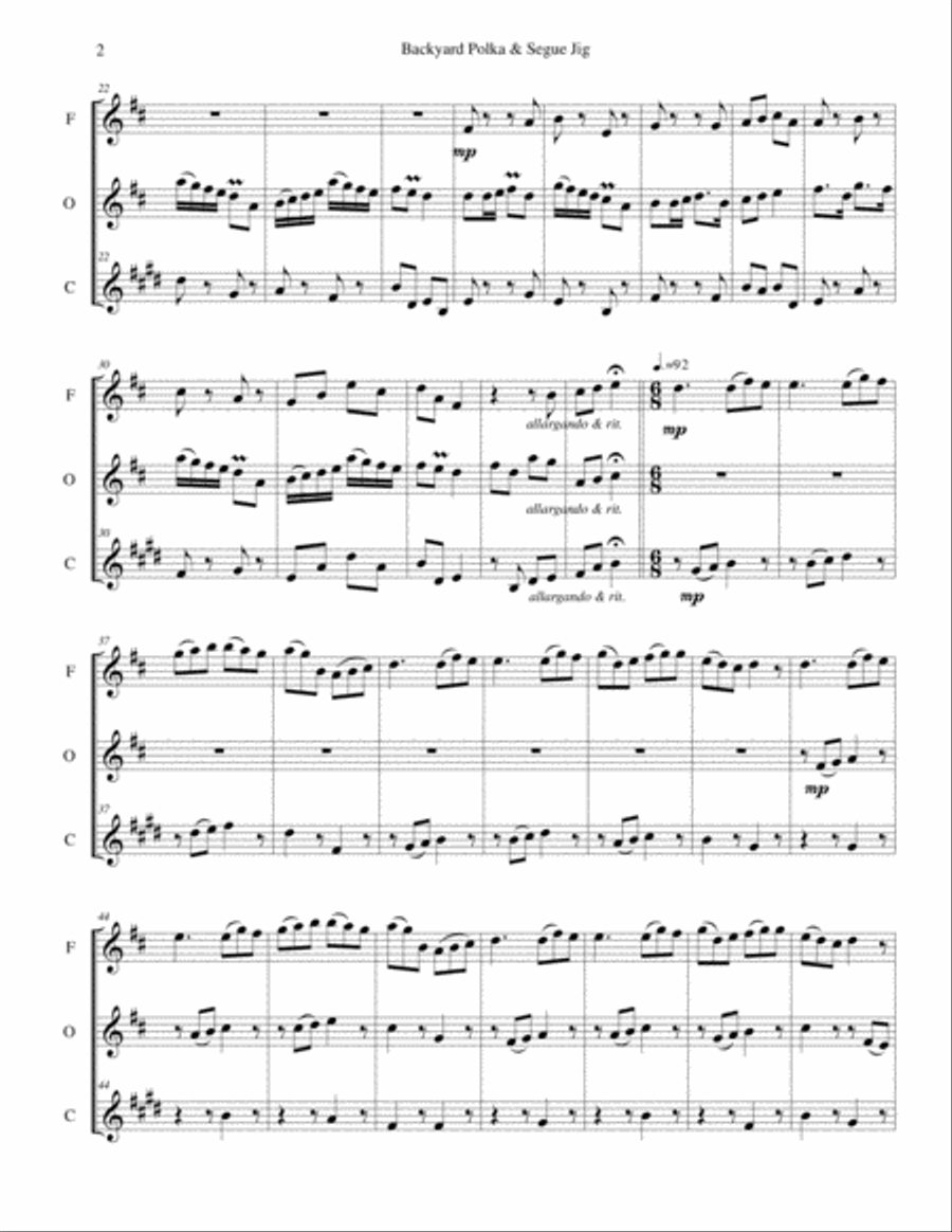 Backyard Polka & Segue Jig Woodwind Trio scores gallery preview page 3