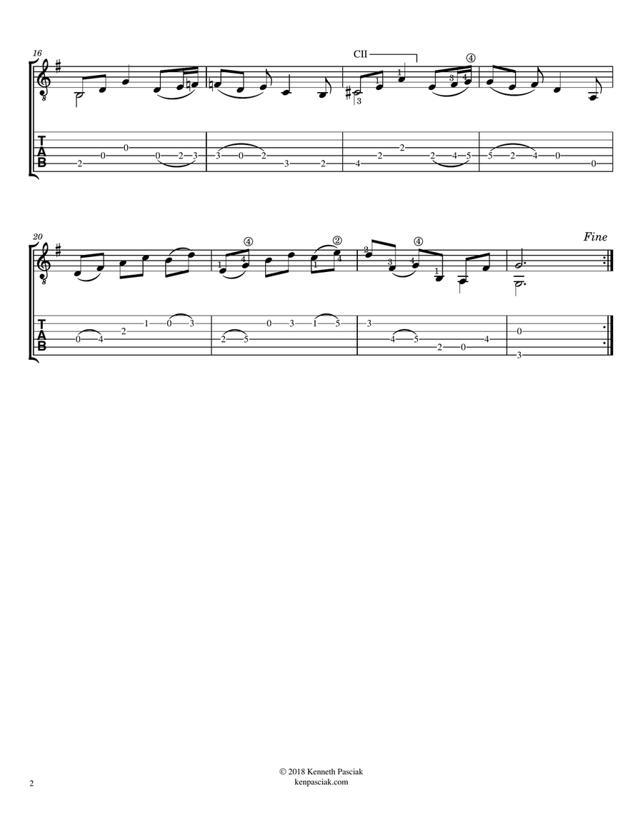 Menuet I and II (BWV 1007) (for Solo Guitar) Menuet I and II (BWV 1007) (for Solo Guitar) Acoustic Guitar scores gallery preview page 4