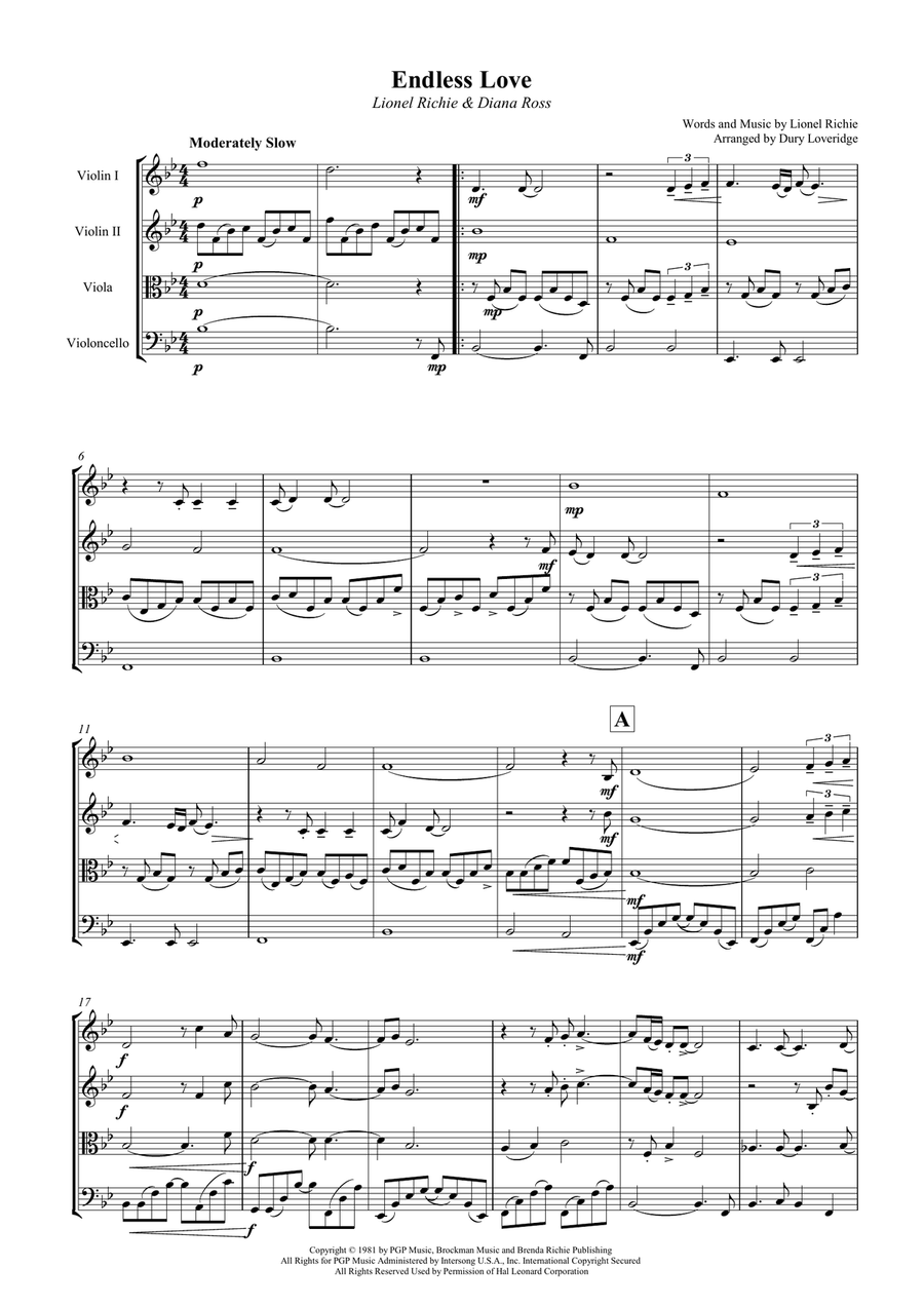 Endless Love String Quartet scores gallery preview page 2