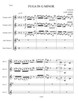 From the Baroque Master of the Fugue, J. S. Bach Fugue in G Minor for Clarinet Quintet 3 Bb, Alto,