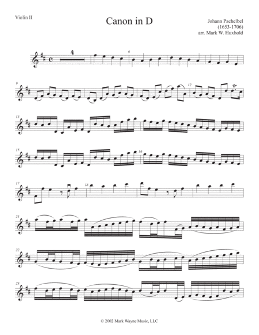 Canon in D String Quartet scores gallery preview page 1