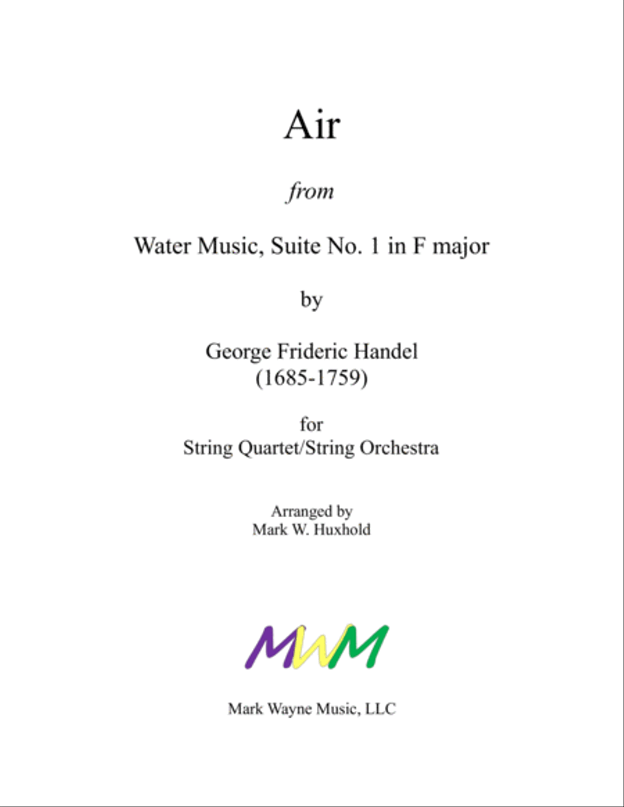 Air from Water Music Suite No.1 in F major String Orchestra scores gallery preview page 5