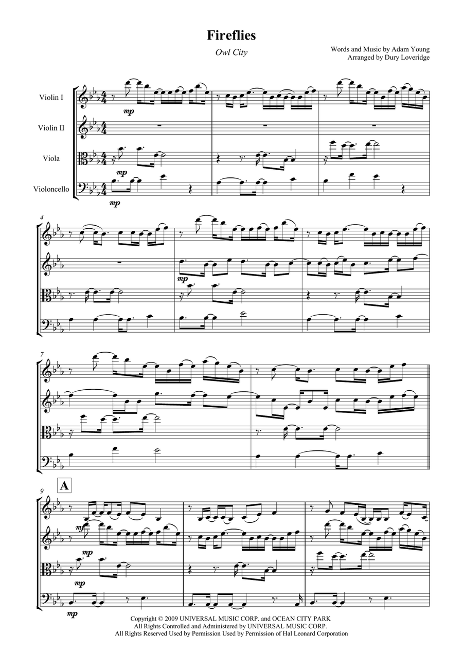 Fireflies Fireflies String Quartet scores gallery preview page 2