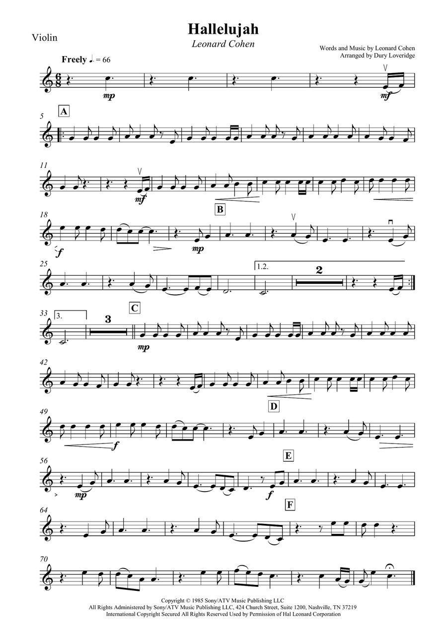 Hallelujah String Trio scores gallery preview page 6