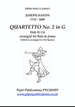 HAYDN QUARTETTO IN G HOB.II: G4 arranged for flute & piano