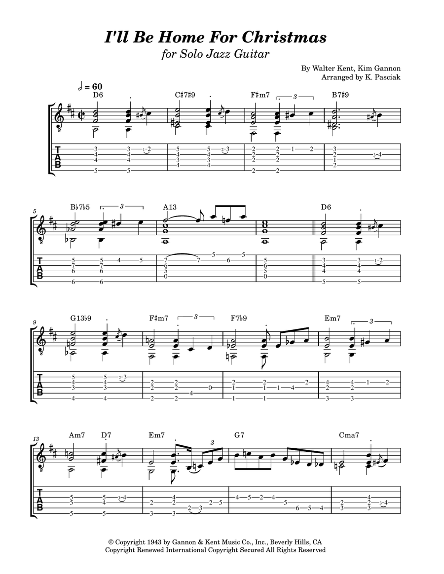 I'll Be Home For Christmas Acoustic Guitar scores gallery preview page 2