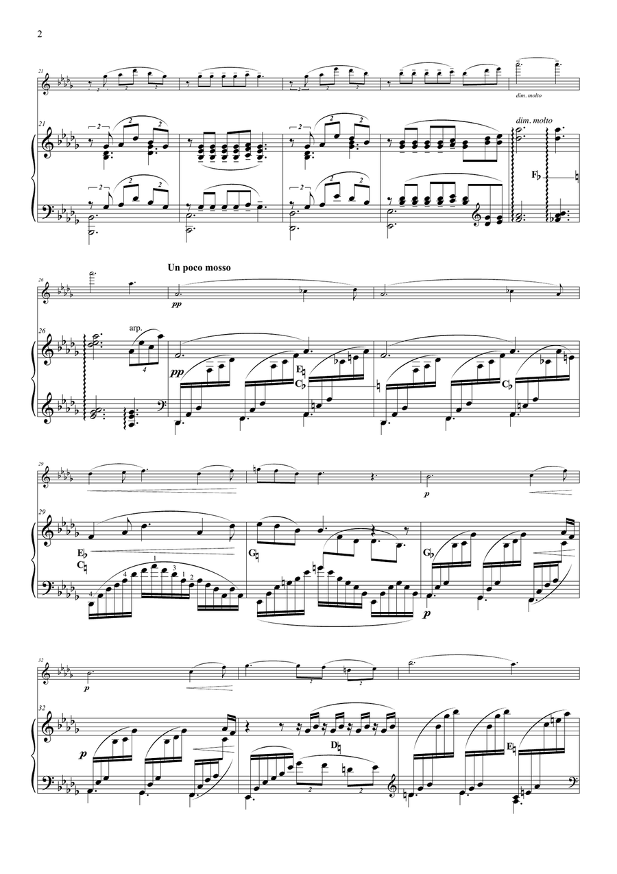 Clair de Lune for violin & harp String Duet scores gallery preview page 3