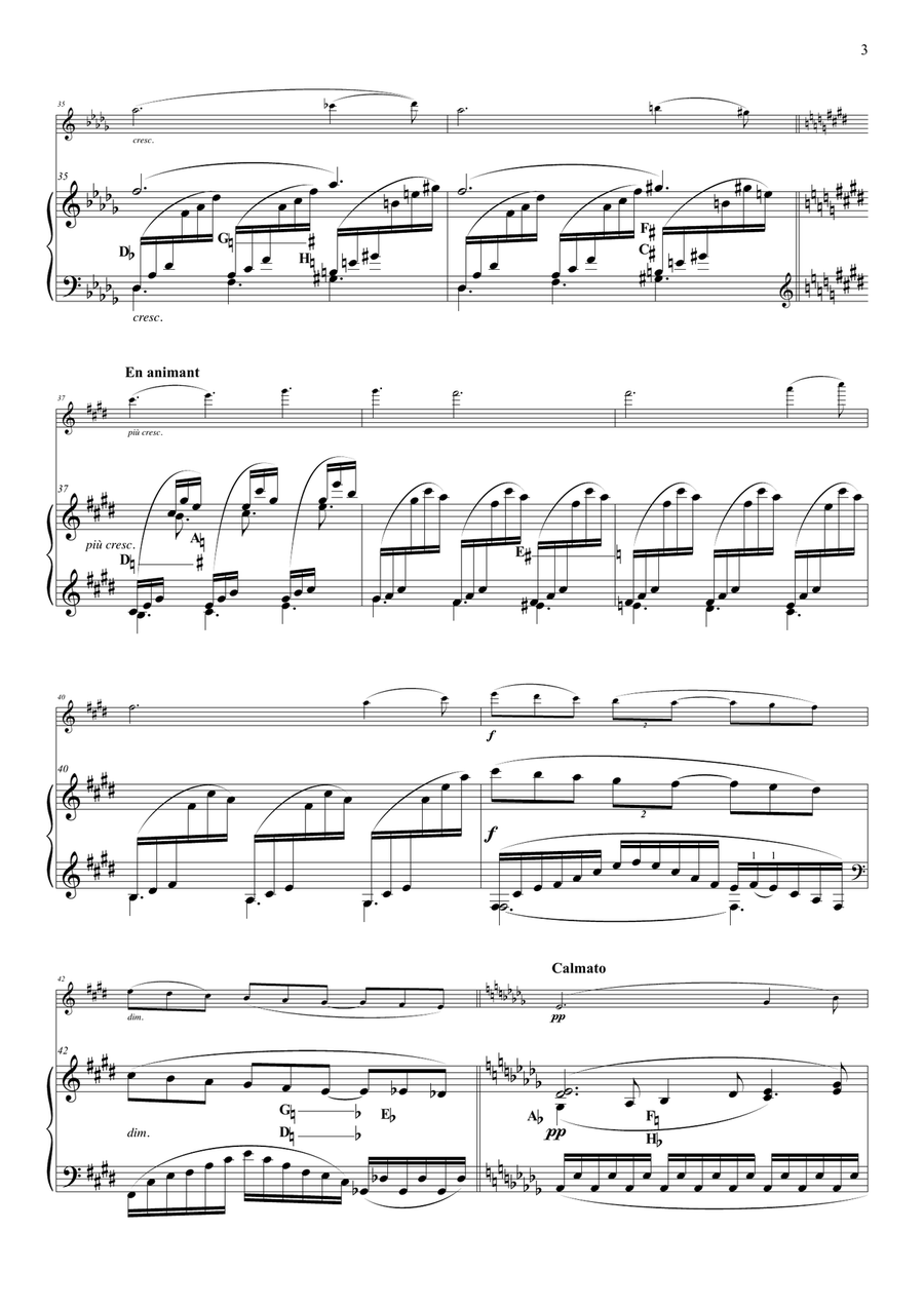 Clair de Lune for violin & harp String Duet scores gallery preview page 4