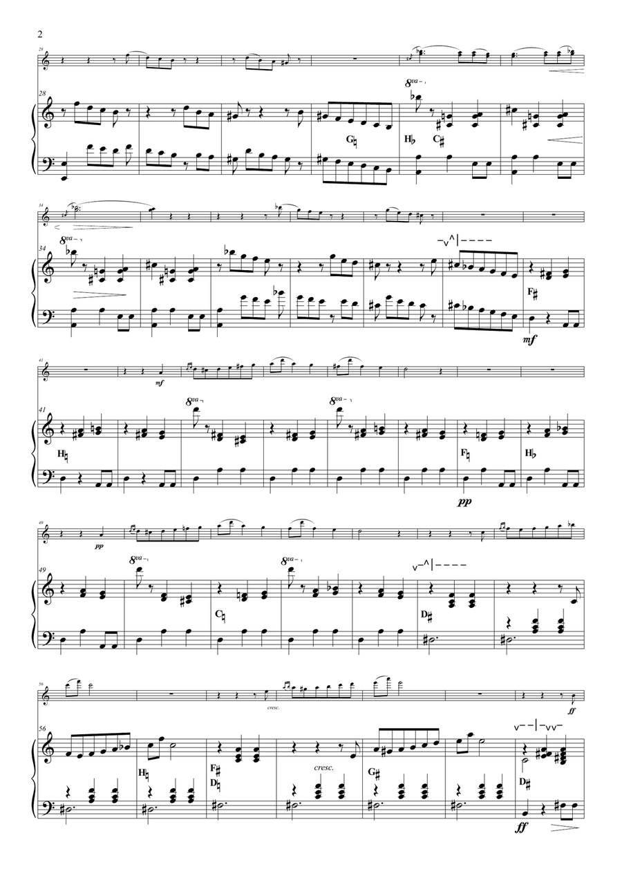 Anitra's dance from Peer Gynt suite for violin & harp String Duet scores gallery preview page 3